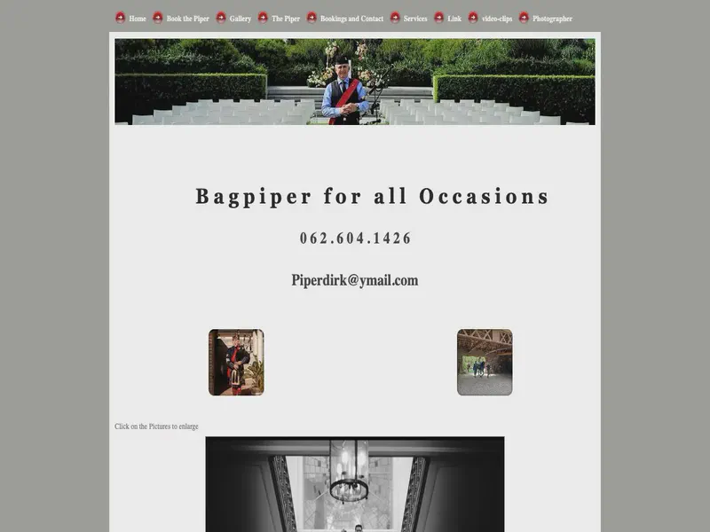 Website preview for bagpiper.yolasite.com