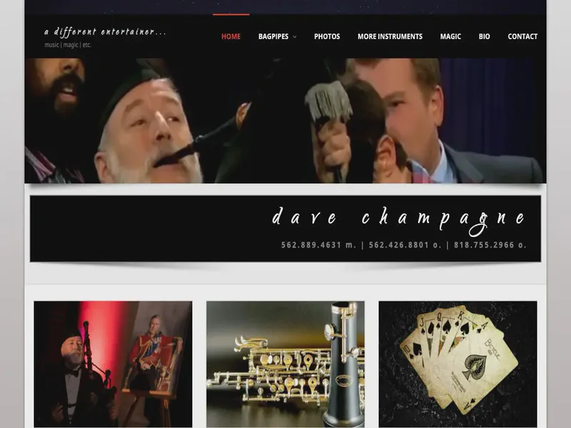 Website preview for davechampagne.com