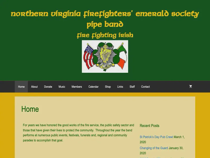 Website preview for novairishpipes.org