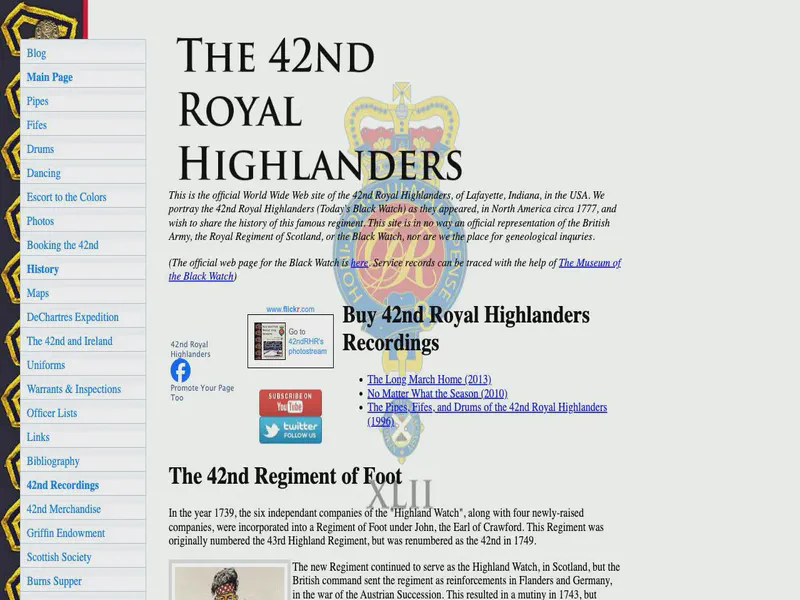 Website preview for www.42ndrhr.org