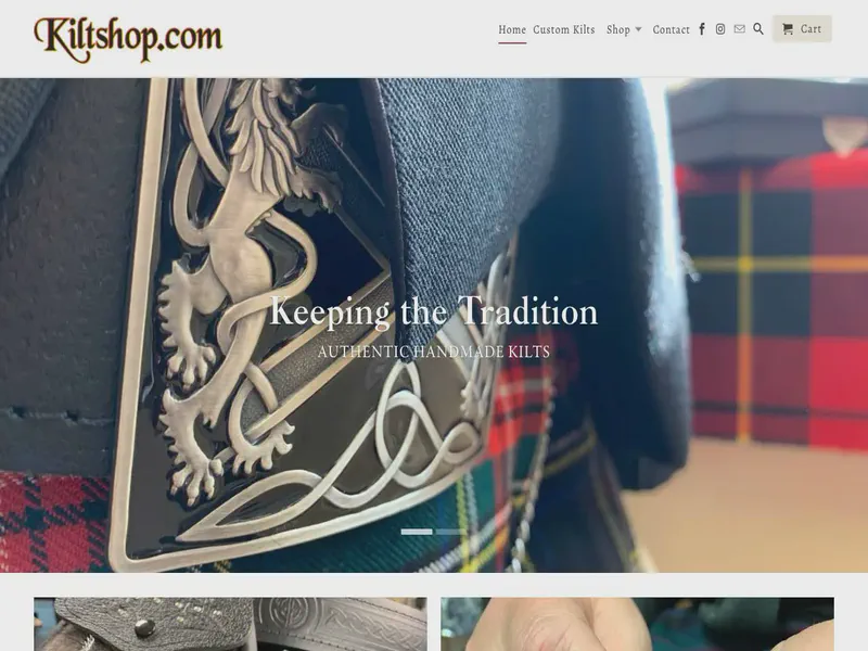 Website preview for www.kiltshop.com